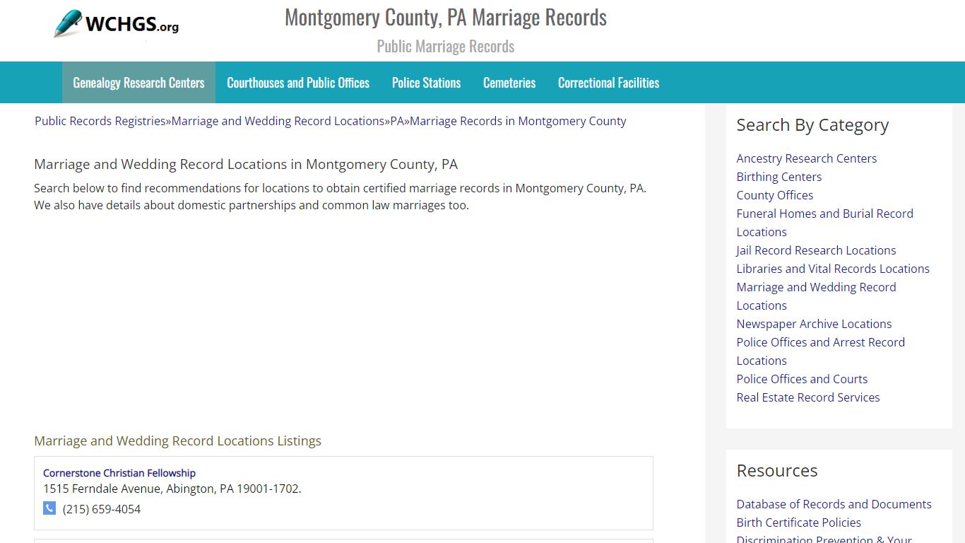 Montgomery County, PA Marriage Records - Public Marriage Records