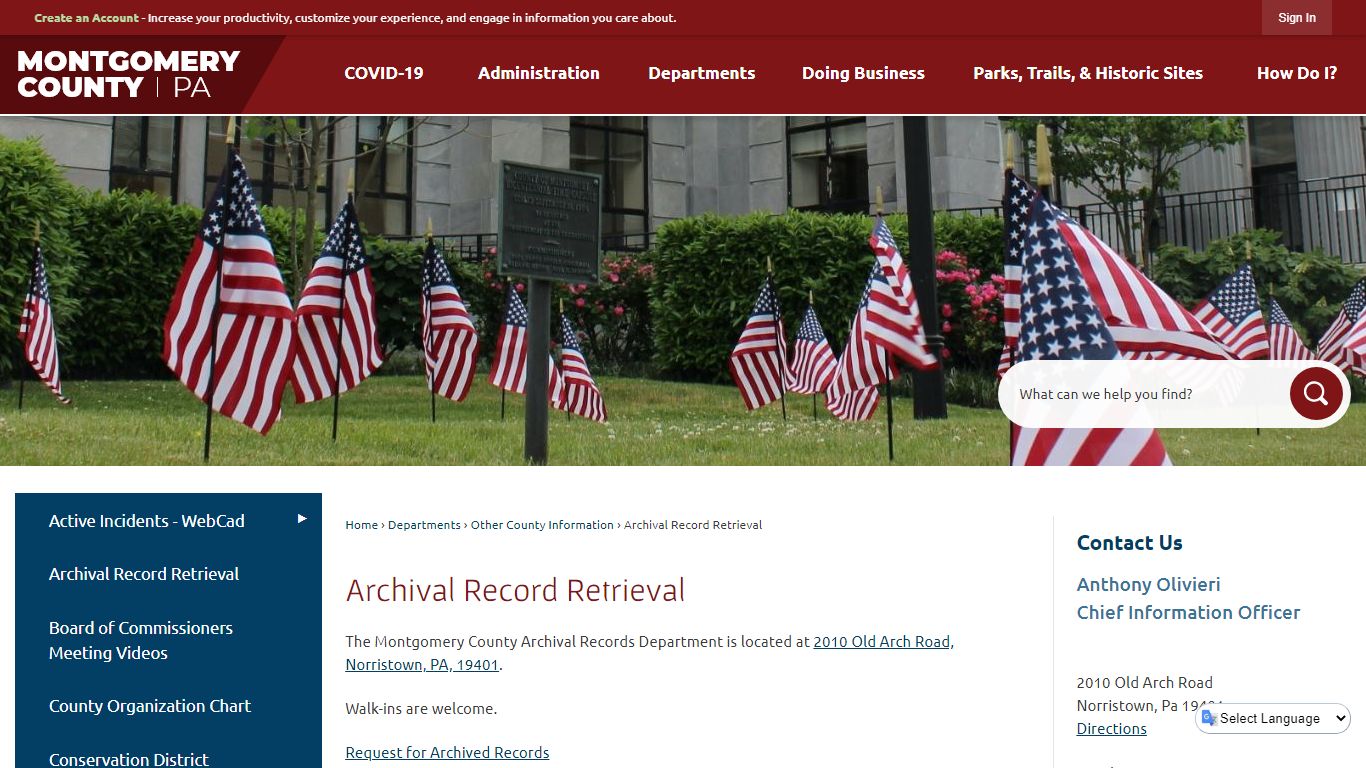 Archival Record Retrieval | Montgomery County, PA - Official Website