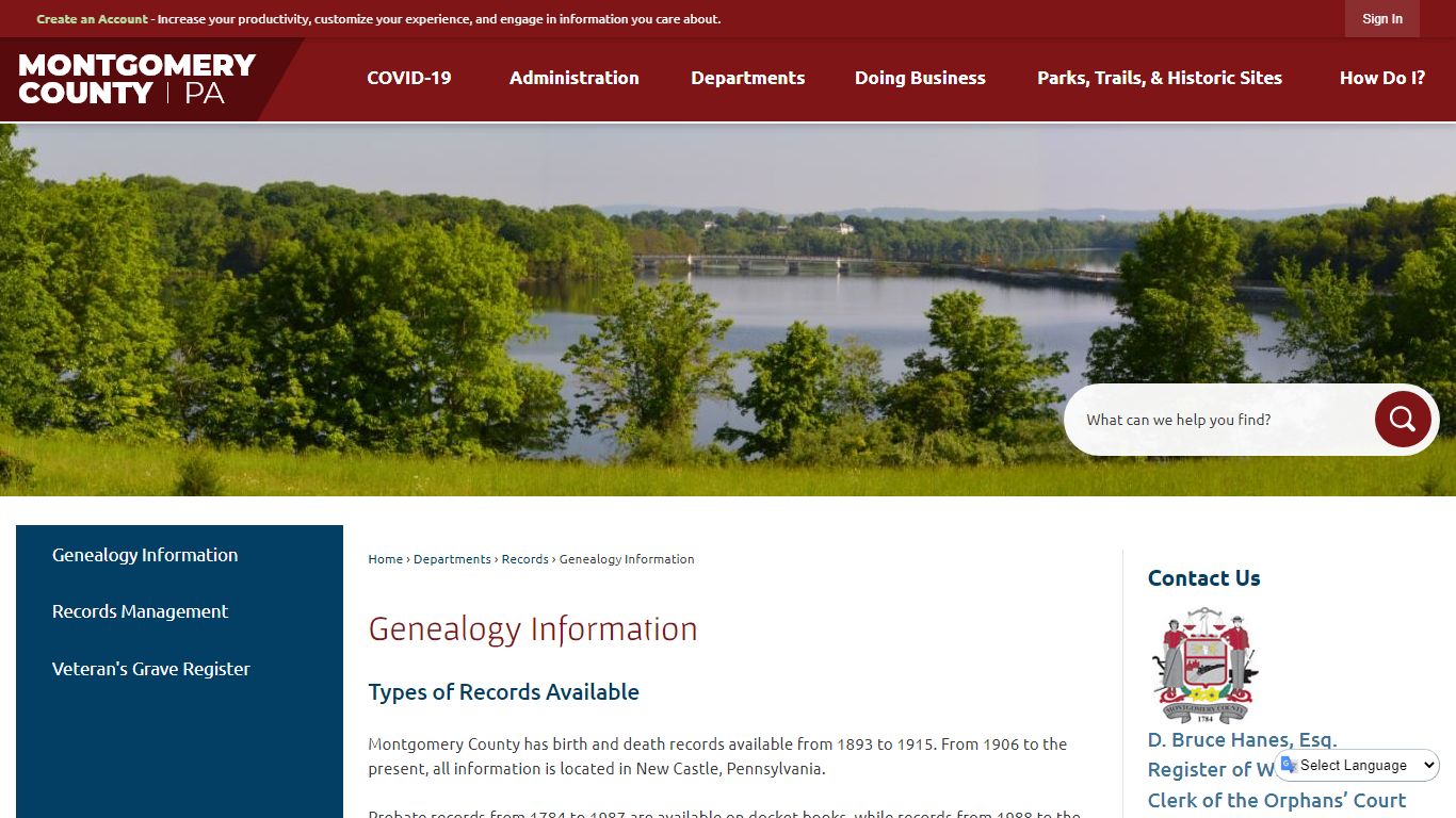 Genealogy Information | Montgomery County, PA - Official Website